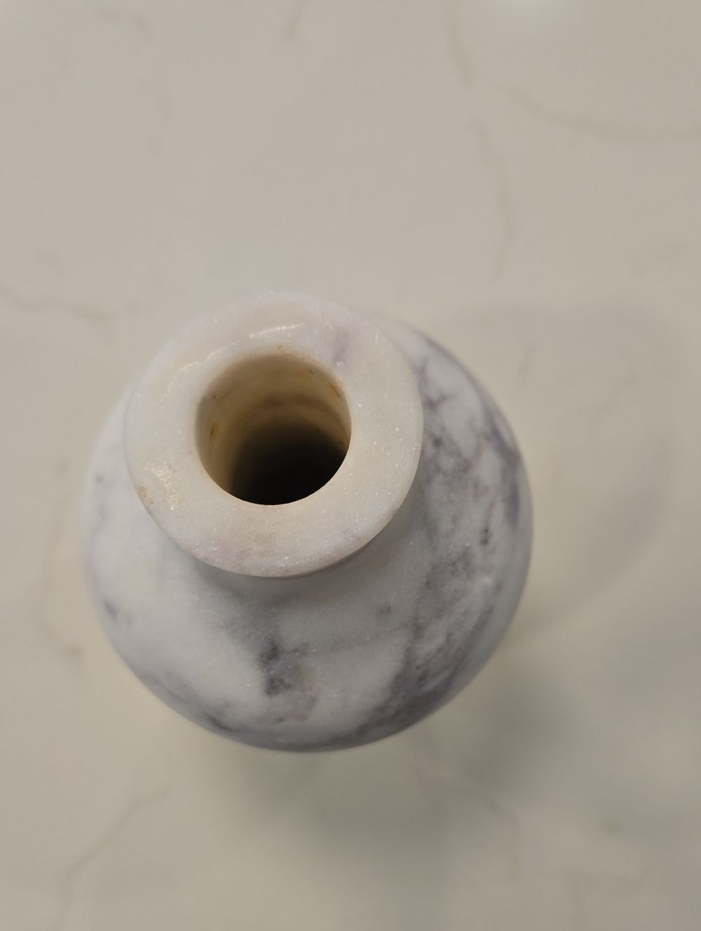 Marble Decorative Vase - White and Gray - Picture 2 of 3